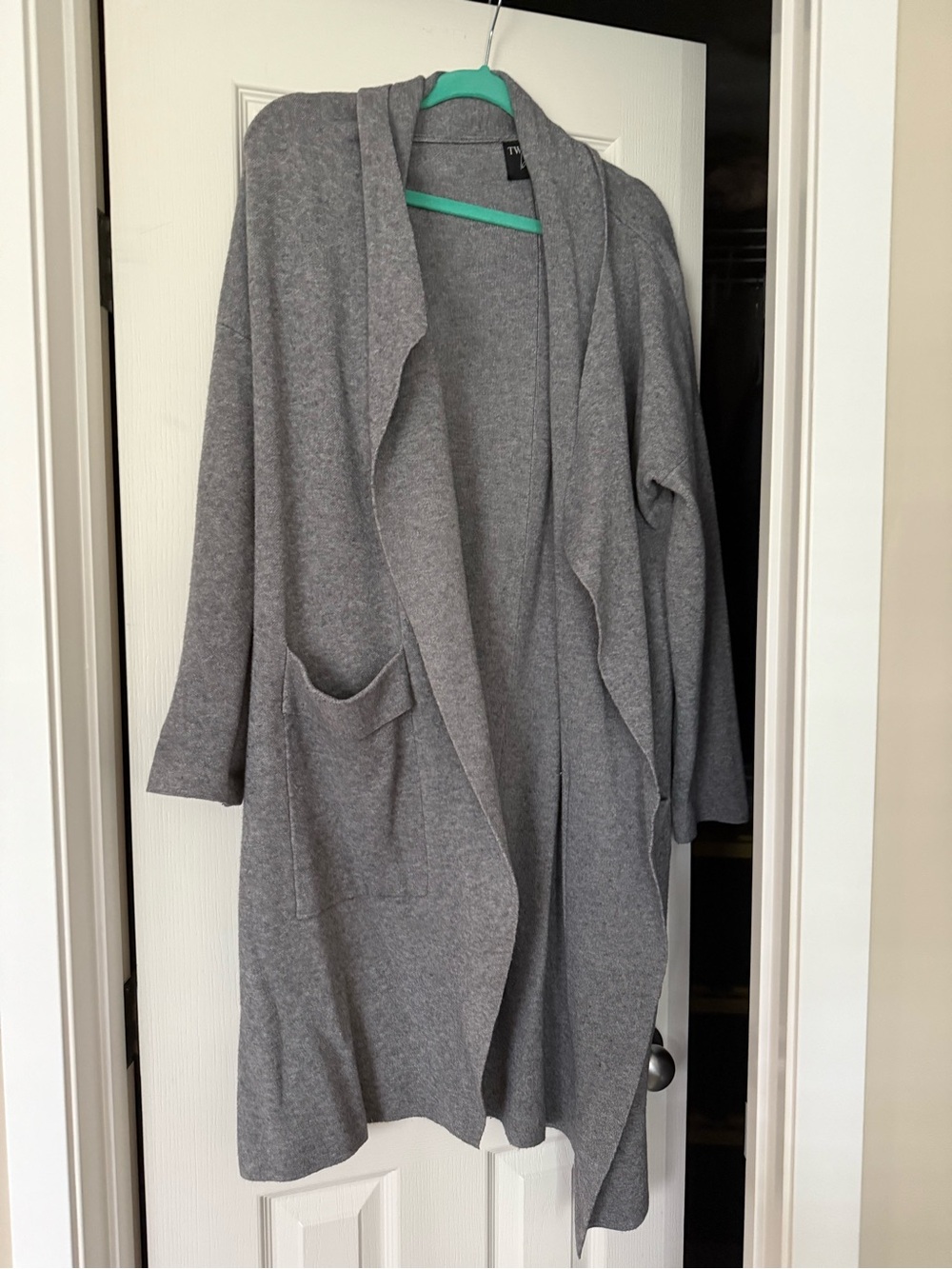 Cozy Open-Front Gray Women's Sweater Cardigan